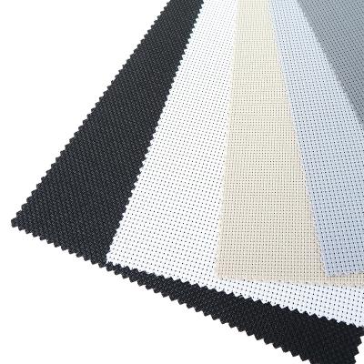 China Minimalist Outdoor Waterproof Material PVC Fiberglass Sunscreen Fabric Day Blind Sun Shade Roll For Blinds for sale