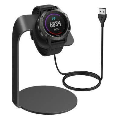 China Durable Aluminum Alloy Charging Station Stand with USB Cable Accessories for Garmin Watch Metal Charger Dock Stand for sale