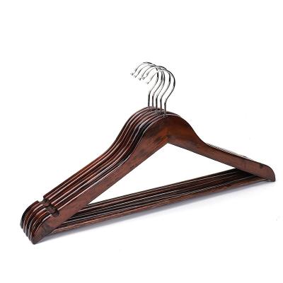 China The popular wooden hanger hot sale of no. 1 Minimalist Clothes Wooden Casual Wear Hanger With Clip for sale