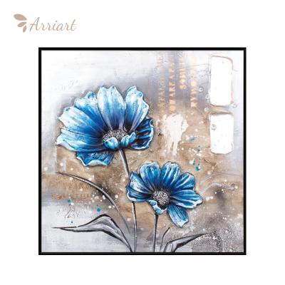 China 100% Handmade Factory Best Selling 3 Pieces Flowers Abstract Wall Art Paintings 3D Oil Paintings Wall Painting Supplies for sale