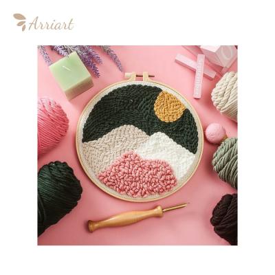 China Handmade Diy Landscape Latch Crochet Kits for Kids Beginner, Blanket Hanging Crafts Knitting Embroidery Kit Punch Needle Starter Kit with Punch for sale