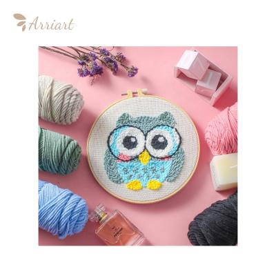 China Blanket Handmade Wholesale Crochet Sets Lovely Owl Animal Framed Cross Stitch Kits Embroidery for sale