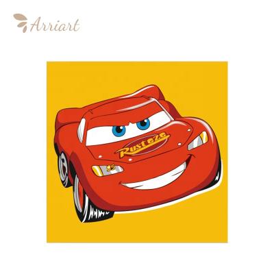 China CUTE Simple Vehicle Cars Diy Painting By Numbers Cotton Canvas Hand Painted Painting With Frame for sale