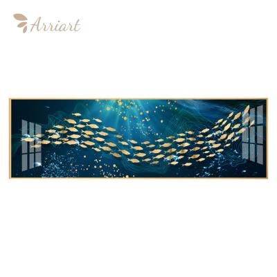 China Environmental Friendly Decorative Wall Animal Picture Framed Wall Hanging Glass Painting Crystal Porcelain Painting for sale