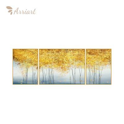 China Large Size Horizontal Abstract Living Room Wall Art Print Painting Modern Abstract Gold Foil Painting for sale