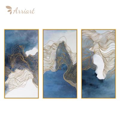 China Art On Canvas Modern Abstract Print Gold Painting Custom Modern Wall Hanging Paintings for sale