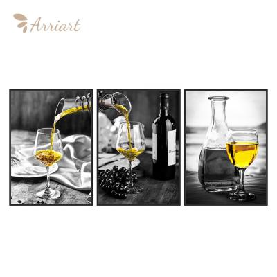 China Customized Modern Art Print Design Picture Wine Glass Acrylic Wall Painting For Home Wall Decoration for sale