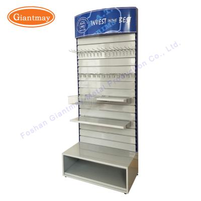 China Hot Sale Supermarket Hanging Candy Rack Floor Stand Slatwall Display Gondola for sale