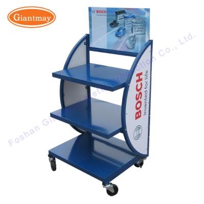 China Car Storage Shelf Electric Bike Metal Battery Display Rack for sale