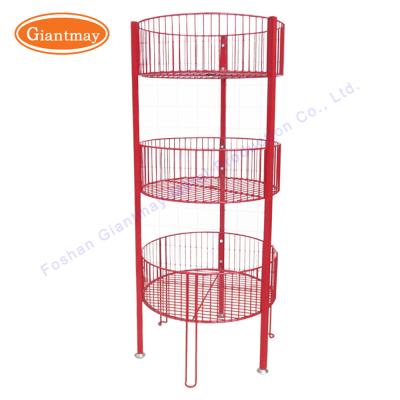 China 3 Tiers Toy Rack Beverage Retail Dump Bin Display Metal Stand for sale