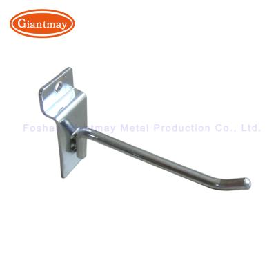 China Metal Chrome Single Slatwall Display Shop Store Slat Wall Hook for sale