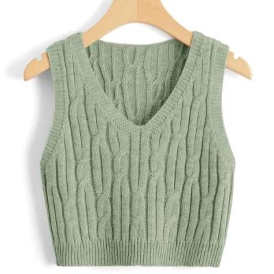 China Factory Direct Sale Knitted Sweater Girls Sweaters Breathable Sleeveless Cardigan Sweater Vest for sale