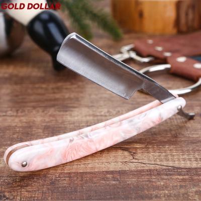 China Single Blade Cutting Throat Shaving Straight Razor Carbon Steel German Resin Handle Barber Sharpen Straight Razor Shave Safty for sale