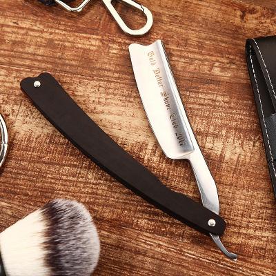 China Single Blade Cutting Throat Shaving Safty Wooden Razors Carbon Steel Straight Razor German Throat Barber Sharpen Straight Razor Shave for sale