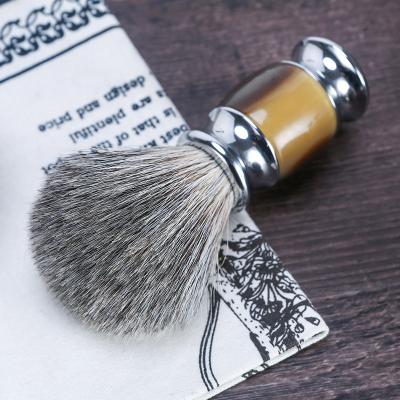 China Shaving Brush Black and White Barber Wholesale Synthetic Shaving Brushes Resin Tip Marble Color Handle for sale