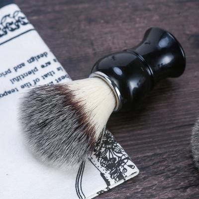 China Shaving Brush Black and White Barber Wholesale Synthetic Shaving Brushes Resin Tip Marble Color Handle for sale