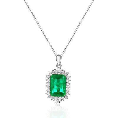 China 2022 Environmentally Friendly New High End Sterling Silver Necklace Green Jade Necklace for sale