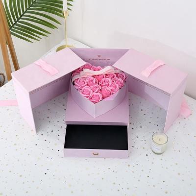 China Handmade Magic Cube Gift Box Flower Soap Artificial Soap Rose Flowers For Women Girl for sale