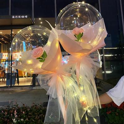 China Fashional selling goods valentine's day rose led balloon for women girls for sale