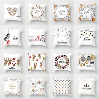 China Christmas 2020 Home Explosive Christmas Party Decoation Christmas Peach Skin Pillow Case Sofa Pillowcase Custom Cushion Cover for sale