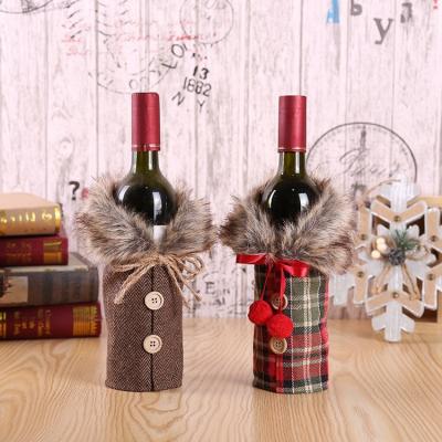 China 2020 Cute New Design Cartoon Red Wine Bottle Set Dress Bag Christmas Decoration for sale