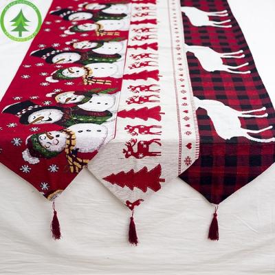 China Festival substance style creative European cotton embroidery Christmas decoration hot selling linen tablecloth for sale