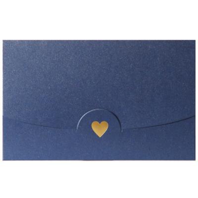 China Eco-firendly Logo Western Style Kraft Paper Heart Shaped Hot Stamping Envelopes Handmade Custom Greeting Card for sale