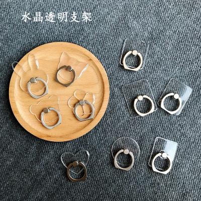 China 2020 Eco-friendly Hot Transparent Phone Ring Buckle Metal Phone Holder Ring Acrylic Frame for sale