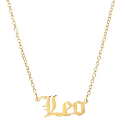 China FASHIONABLE 18K Stainless Steel Necklace 18K Gold Plated Zodiac Sign Necklace Zodiac Pendant Jewelry 12 Zodiac Signs for sale