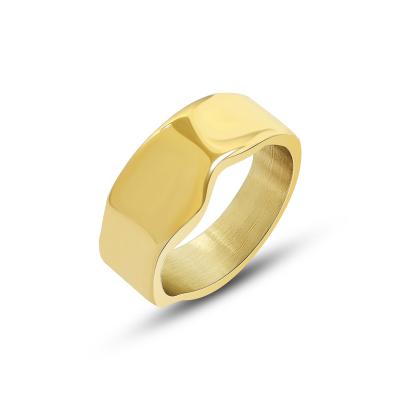 China Factory Wholesale Fashionable Single Female Plain Ring 18k Gold Plated Ring For Gifts for sale