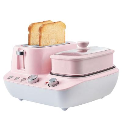 China Non-Stick Thermal Adjustable Electric Egg Boiler Fryer Bread Toaster Automatic 3 in 1 Breakfast Maker for sale