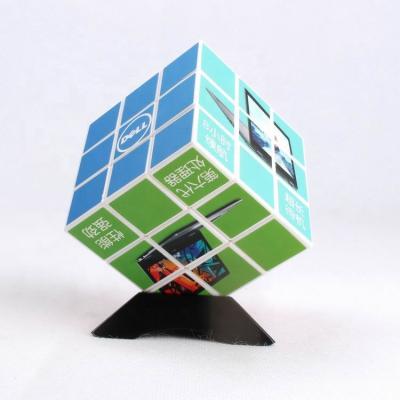 China Customized unique 3x3 product promotional stickers can be customized with your own logo magic cube 7cm for sale