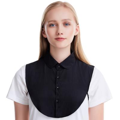 China Daily Life Muslim Women's Plain Round Plain Detachable Faux Shirt Collar Solid Color With Round Edge Cotton Non Iron White Black for sale