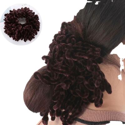 China Large Velvet Scrunchy Women Hair Tie Band Bun Clip Hijab Scarf Simple Muslim Volumizer Volumizing Scrunchy Ladies for sale