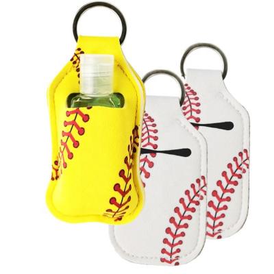 China 2021CUSTOMIZED 30ML Artificial FASHION NEOPRENE BOTTLE HOLDER SANITIZER HOLDER WATERLESS PORTABLE KEY CHAINS HOLDERS for sale