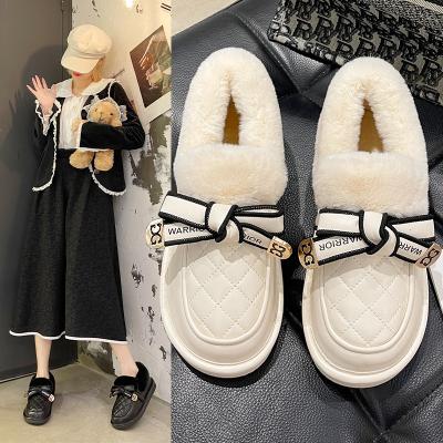 China 2022 Fashion Trend New Designer Fashion Short Ladies Ankle Boots Women White Hairy Women's Yezzy Outdoor Winter Fuzzy Fur Boots for sale