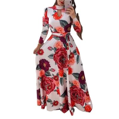 China 2020 Anti-Static Wholesale Fashion Sheath Long Colorful Floral Ladies Long Maxi Elegant Women Casual Cheap Beach Dress Dress for sale