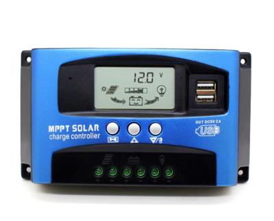 China Charger Controller MPPT 100A 60A 50A 40A 30A Solar Controller Dual USB LCD Display 12V 24V for sale