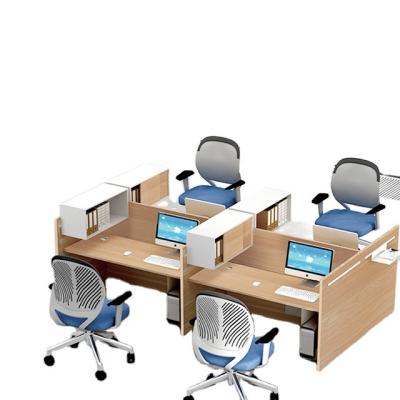 China Contemporary Hourseat Customized Desk 4 Person Workstation Desk Partition for sale