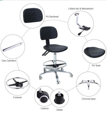 China High Quality Industrial Stable Support Furniture Antistatic ESD Lab Chairs ESD Lab Chairs for sale