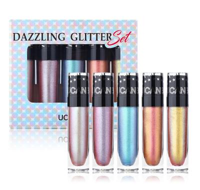 China Waterproof Dazzle Metal Mermaid Silkworm Beaded Makeup Set Glitter Liquid Eyeshadow for sale