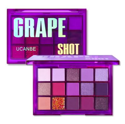 China Waterproof Wholesale 15 Color Rice Pearl Matte Crisp Grape Eyeshadow Makeup Palette Purple for sale