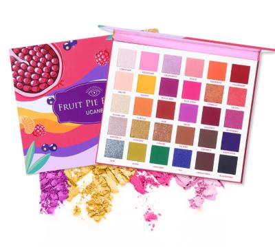 China Ucanbe 30 Color Waterproof Fruit Pie Filling Glitter Eyeshadow Pearl Matte Makeup Palette for sale