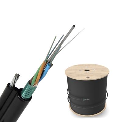 China Aerial Mode GYTC8S 12 Core 24 Core Outdoor Armored Fiber Optic Cable Unit Price Per Meter for sale