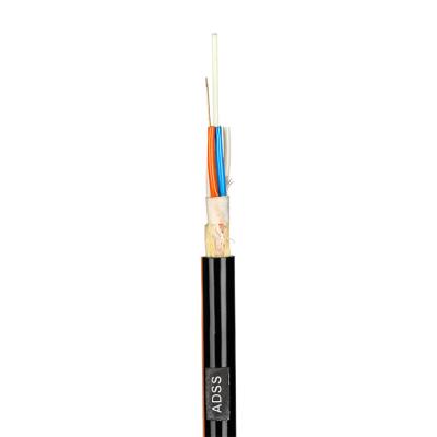 China Aerial Dielectric Adss Fiber Optic Cable Aerial 4 6 8 12F G652D Single Mode Fiber Optic Cable Drum for sale