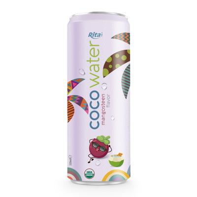 China Low Fat Fruit Juice In Smooth 330ml Aluminum Can Coconut Water Mangosteen Flavor Coconut Milk Drink for sale