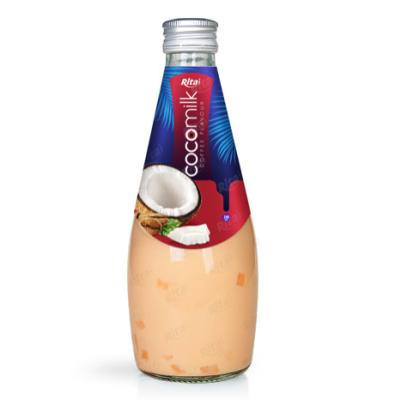 China Glass Bottle 290ml Natural Free Dairy Coconut Fresh Coffee Flavored Milk Drink for sale