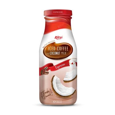 China Caffeinated Coffee Drink With Coconut Milk 280ml Coconut Milk Glass Bottle With Coffee Espresso OEM Private Label for sale