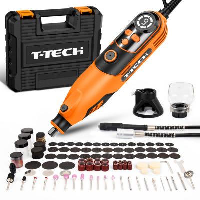 China Top Multifuction Tool Kit 130W Mini Grinder Set Kit LCD Digital Display 35000RPM with Multi Keyless Chuck Mini Rotary Tool for sale