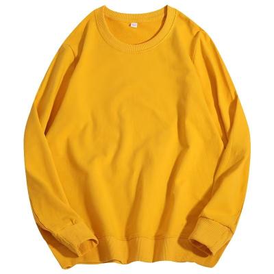 China 2022 spring men's 280g solid color round neck wholesale spot logo custom anti-wrinkle sweater for sale